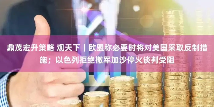 鼎茂宏升策略 观天下｜欧盟称必要时将对美国采取反制措施；以色列拒绝撤军加沙停火谈判受阻